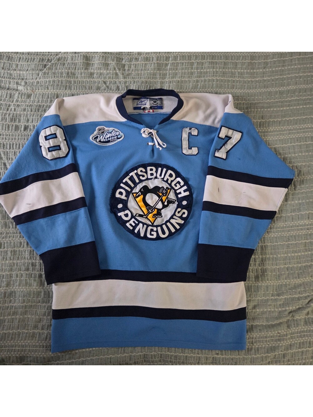 Reebok CCM Pittsburgh Penguins Sidney Crosby 87 jersey blue